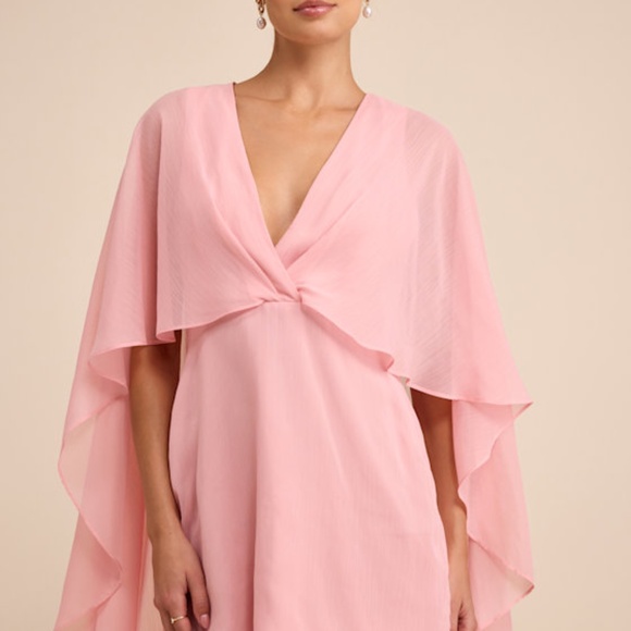 Lulus Dresses & Skirts - Lulus Jolia Light Pink Cape V-neck Mini Dress - Size XL